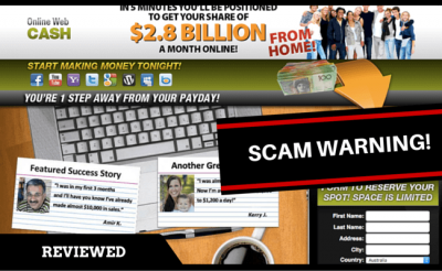 Online Web Cash Scam reviewed