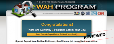 WAH Program Review- Legit Work At Home Opportunity or Scam
