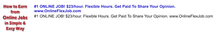 Fake job advertisement for OnlineFlexJob.com