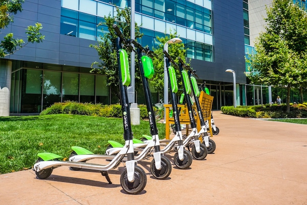 Row of Lime Scooters