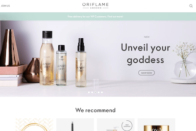 Oriflame website homepage