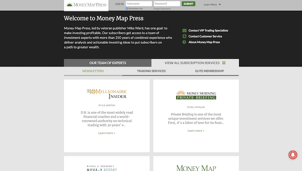 MoneyMapPress.com homepage