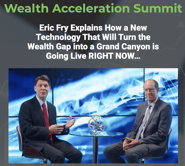 Eric Fry with Brit Herring during the Wealth Acceleration Summit on the InvestorPlace website.
