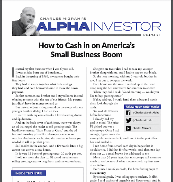 Preview of an Alpha Investor newsletter issue.