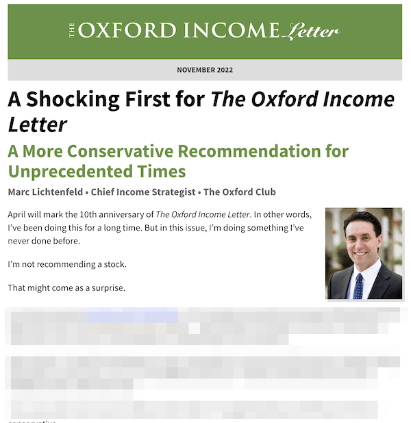 The Oxford Income Letter newsletter